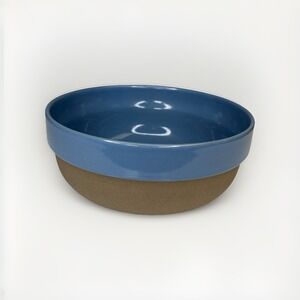 Midwinter Bluestone Round Serving Bowl Blue Tan Stoneware Discontinued 8"